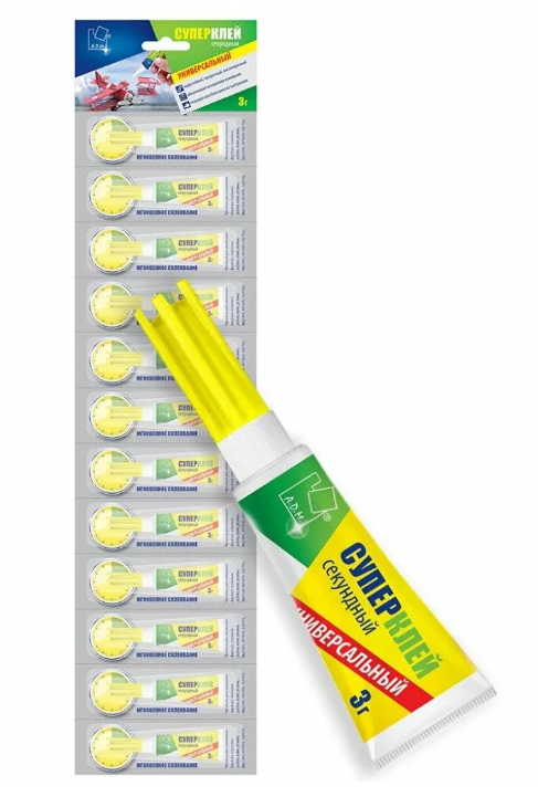 Клей Супер 3гр вертикальный блистер АДМ 1х12 1х288  /+