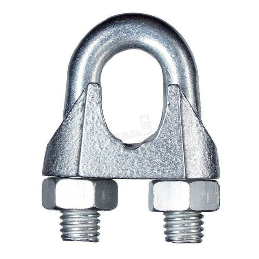 Зажим для стальных канатов DIN741 оцинк 8мм 1х50  |+