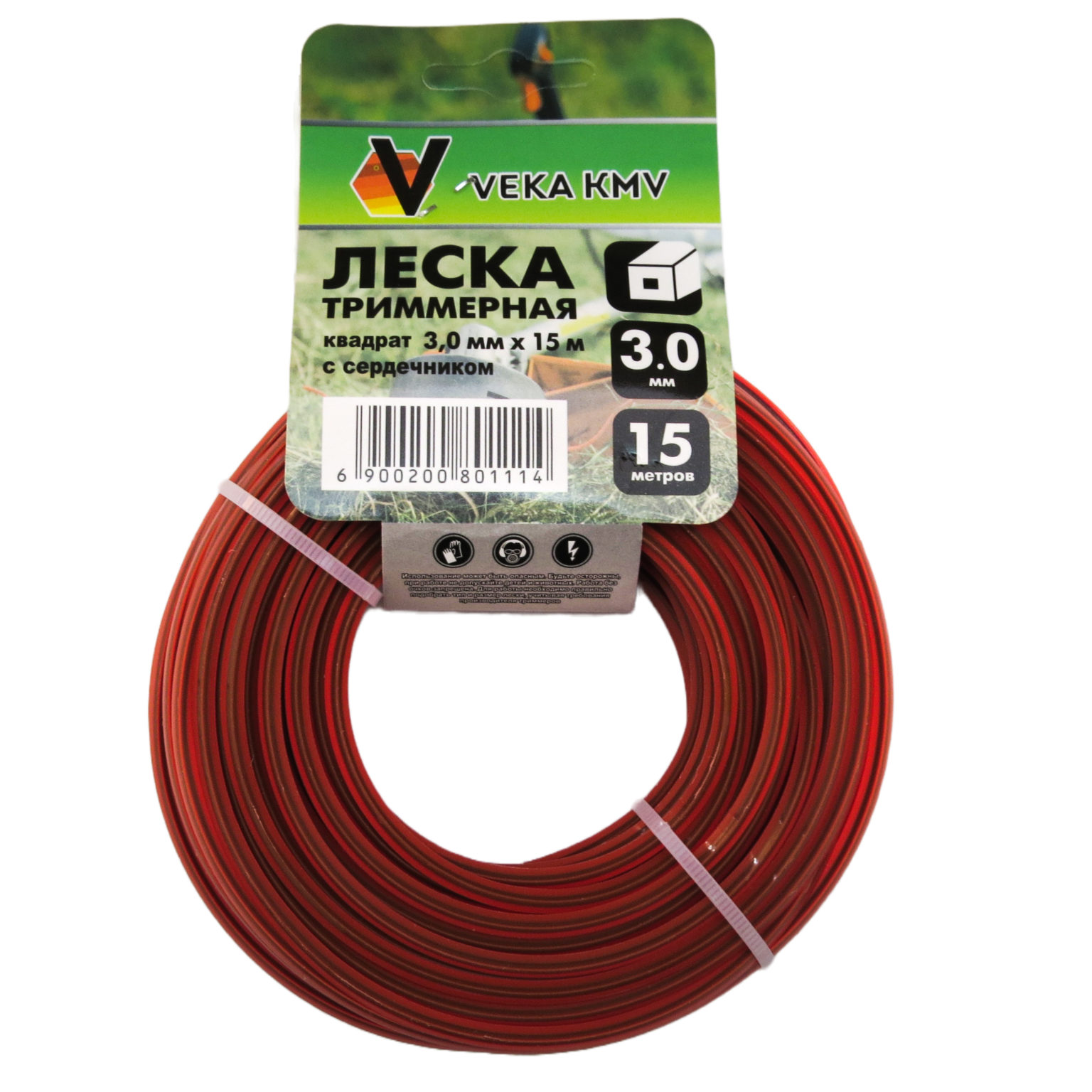 Леска для трим. VEKA Квадрат с Сердечкой 3мм*15м (1х40) (160)    /*