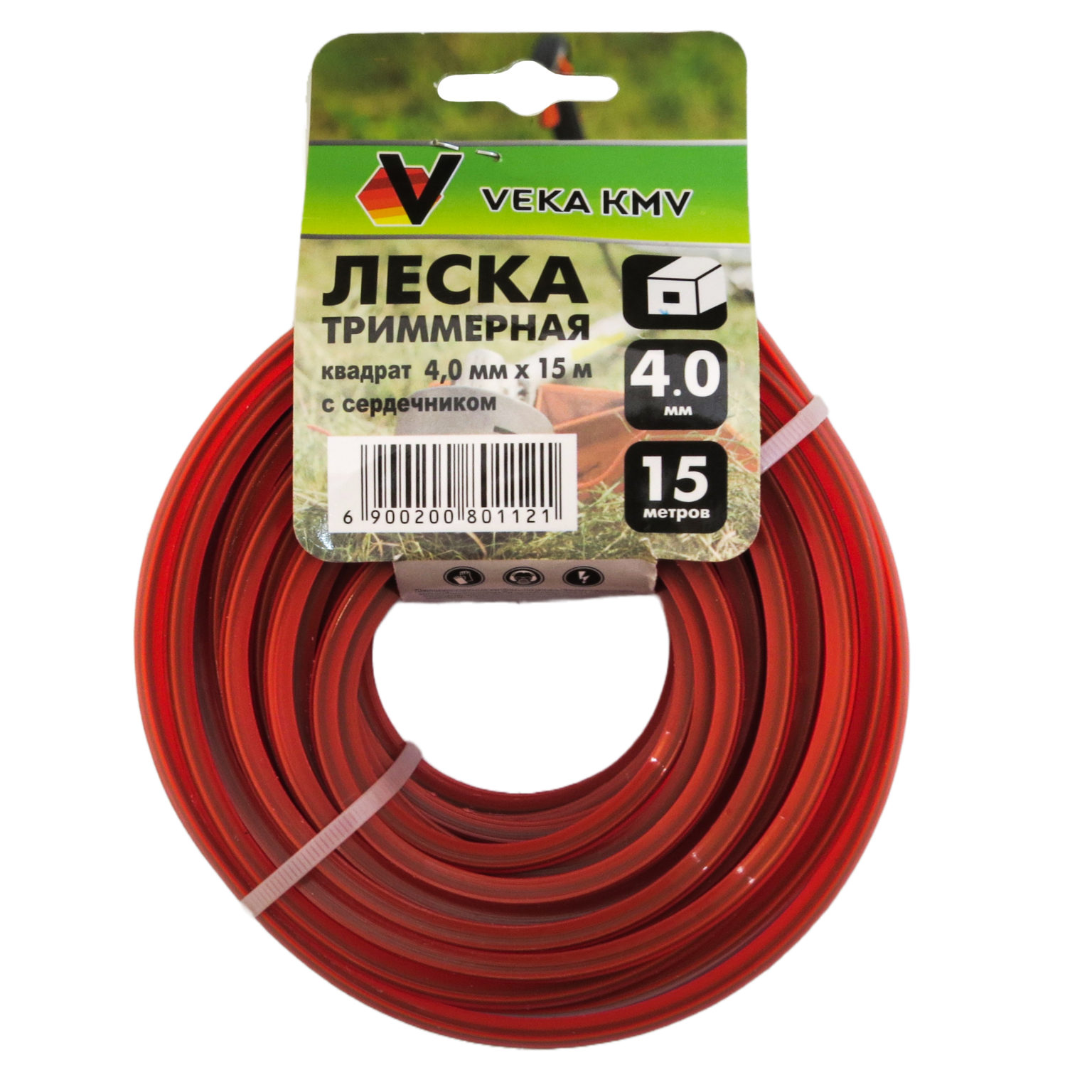 Леска для трим. VEKA Квадрат с Сердечкой 4мм*15м (1х25) (100)    /*