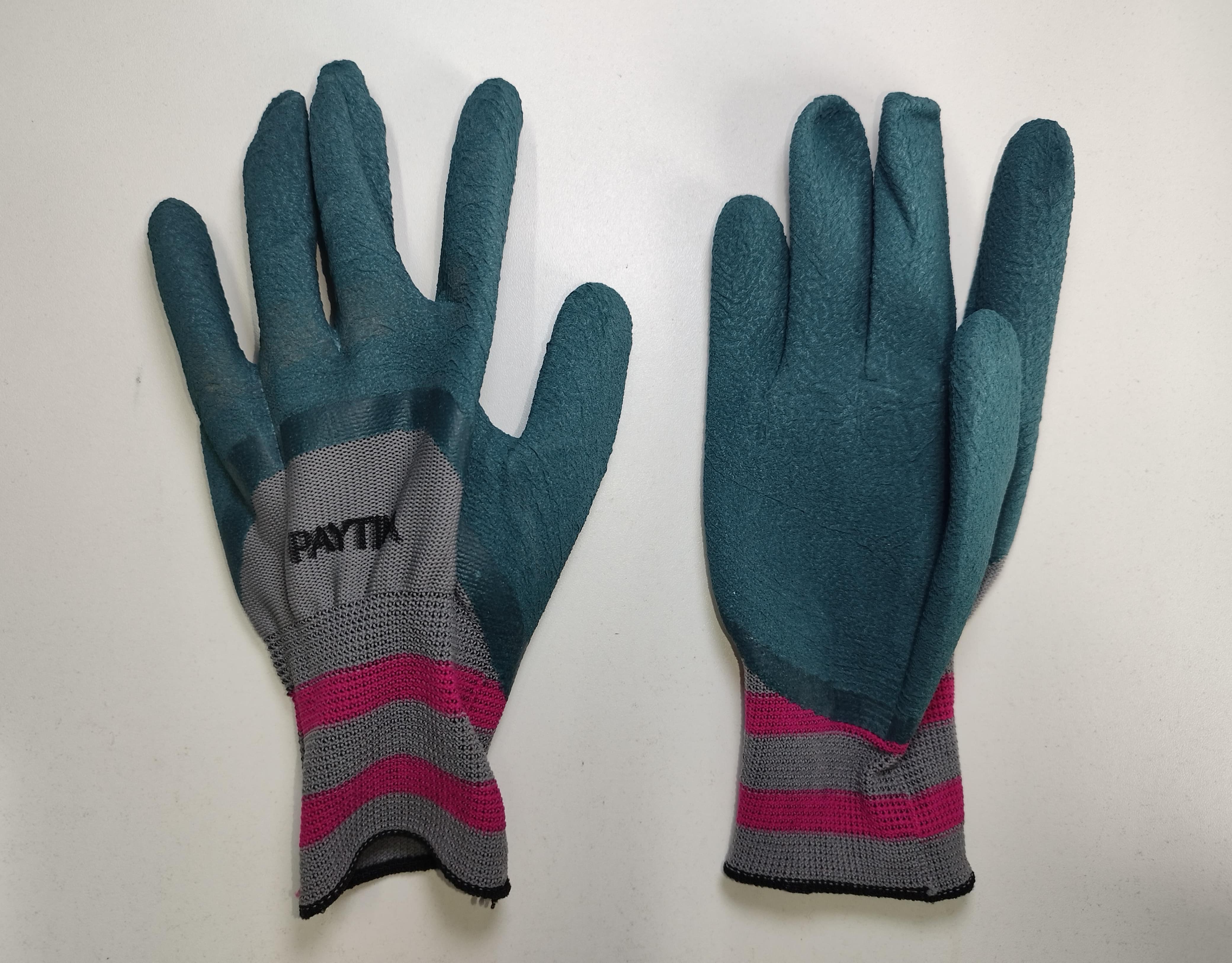 Перчатки Антискольз Серые с Розовой полоской Березовый облив 1х12 1x600  |*