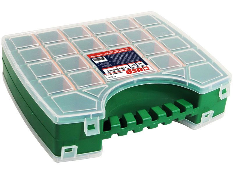 Органайзер Двухсторон. с прозр. крышками 330*280*85 мм "13" 56 отсеков  /2