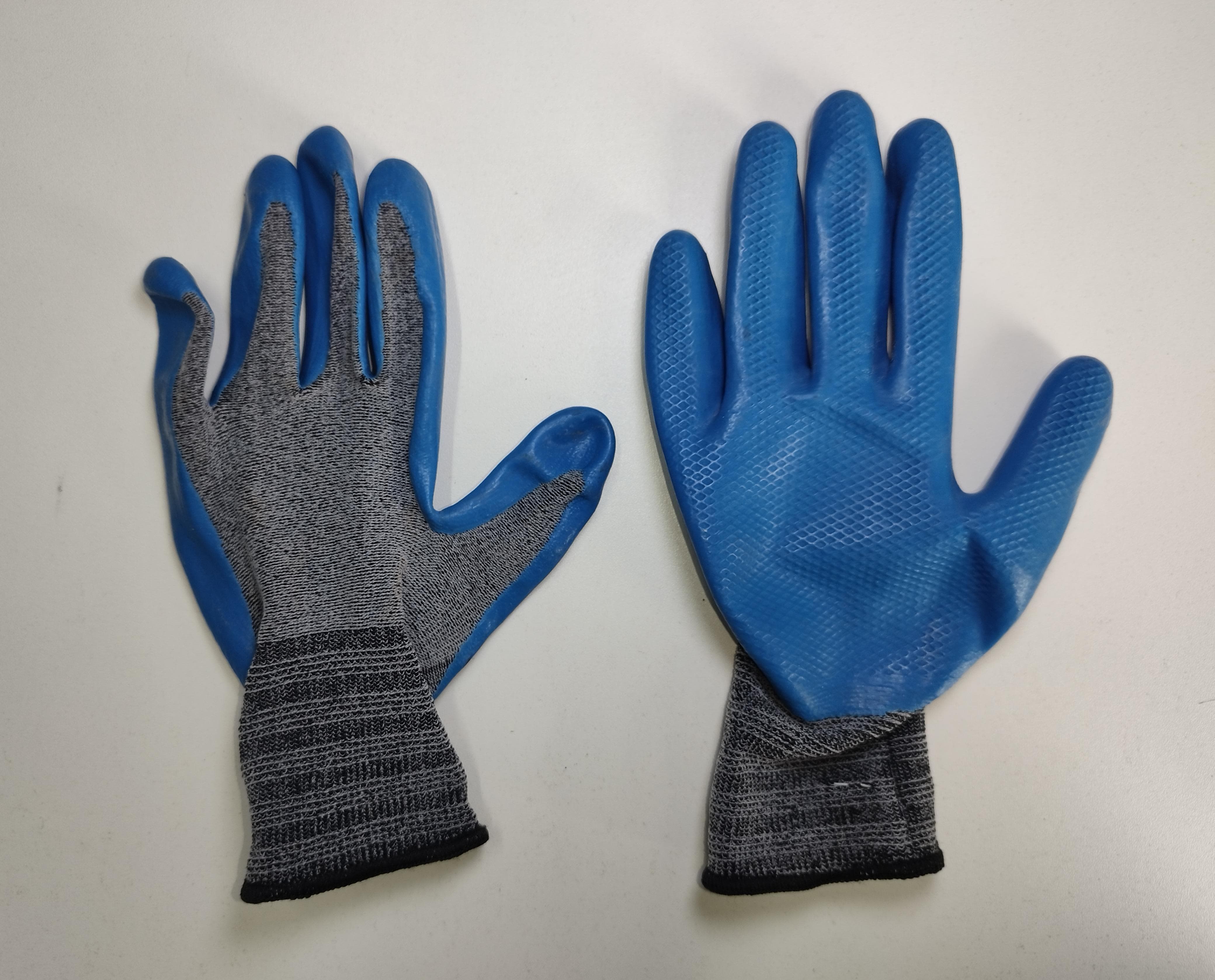 Перчатки Прорезин. Серые Голубой облив 1х12 1x600  |*