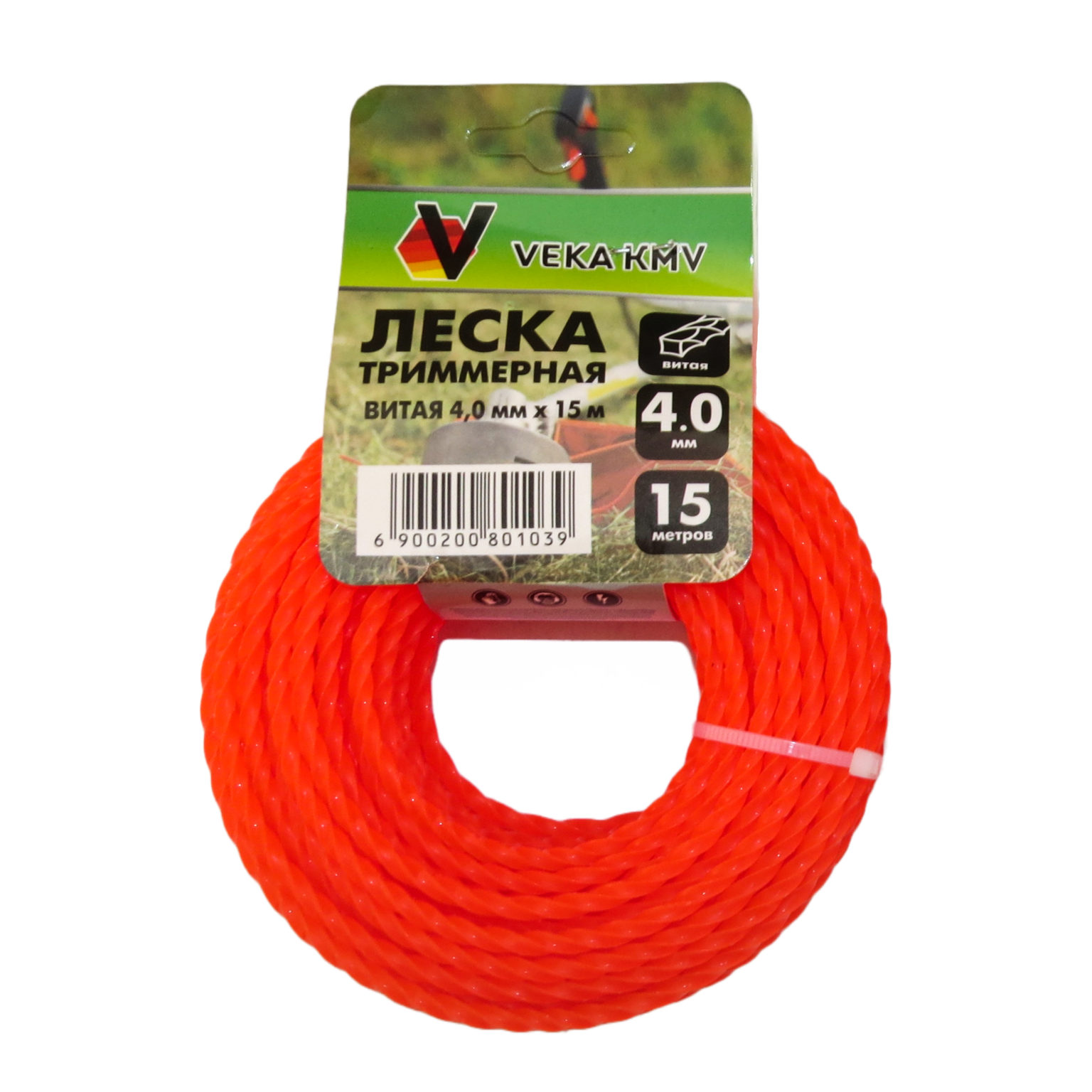 Леска для трим. VEKA Крученая (Витая) 4мм*15м  (1х25) (100)     /*