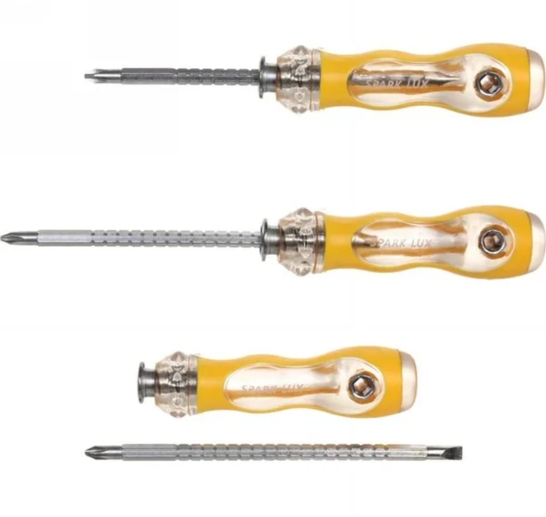 Отвертка с фиксатором Желтая-Прозрачная 6*160мм 1х12   /*