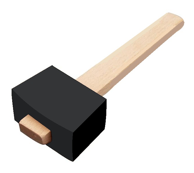 Киянка резиновая квадратная с ручкой    |+