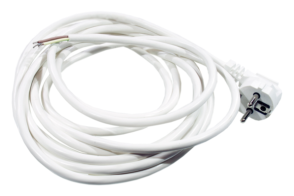 Шнур с вилкой ЕВРО БЕЛЫЙ 1х10  /+