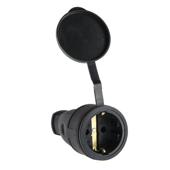 Розетка Каучуковая с заземлением с Синей крышкой (Мама)  /+