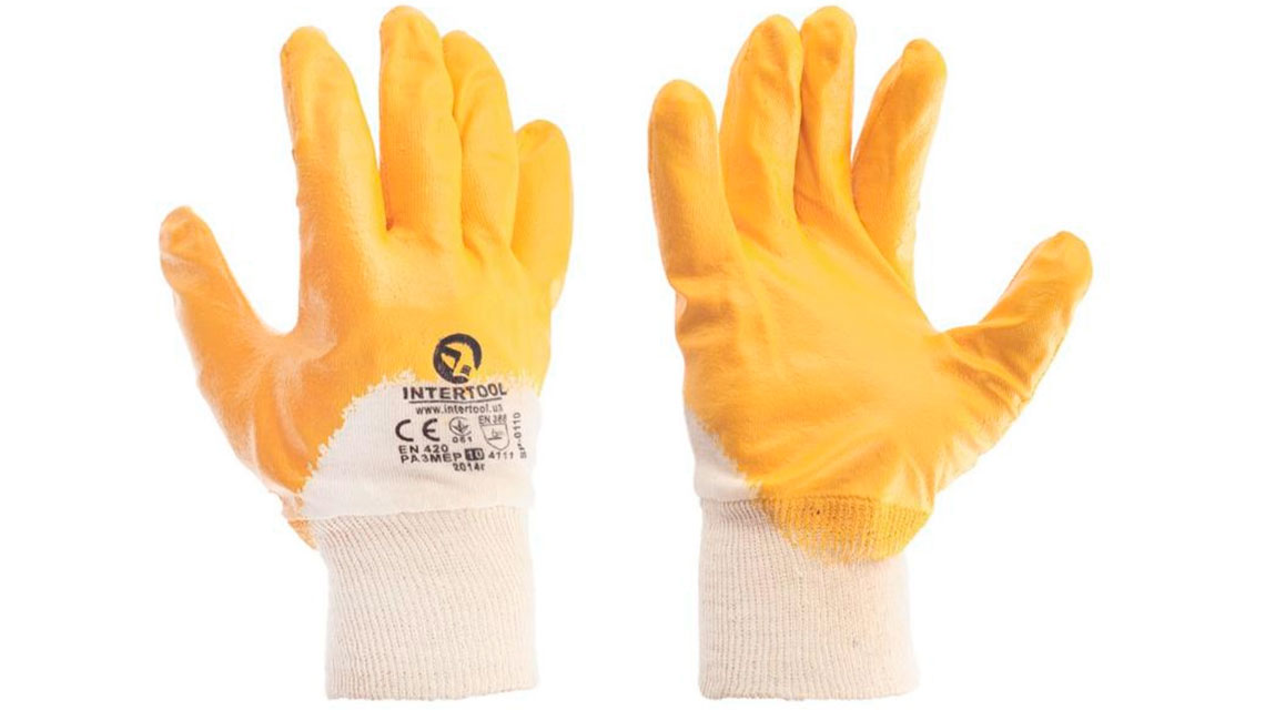 Перчатки INTERTOOL жёлтые 1х12(1х120)    /+