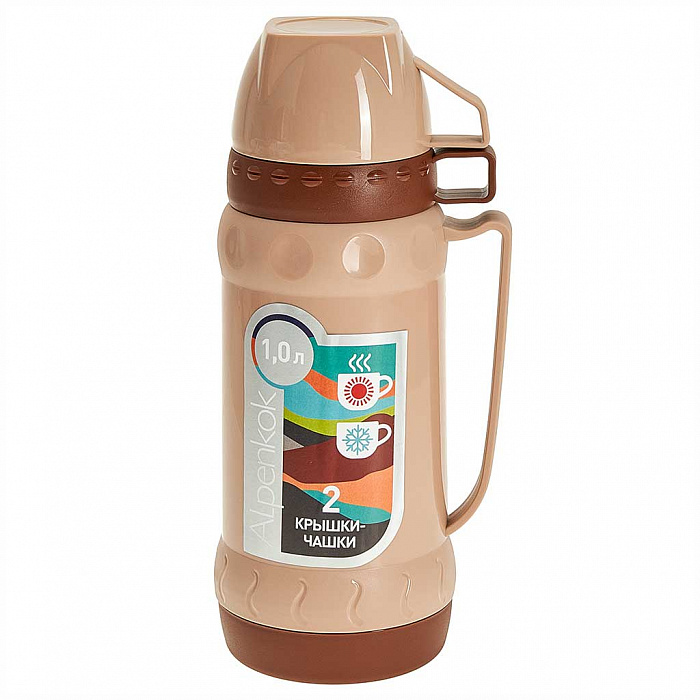 Термос со стеклянной колбой Alpenkok 1л AK-10034S 1x12  |+