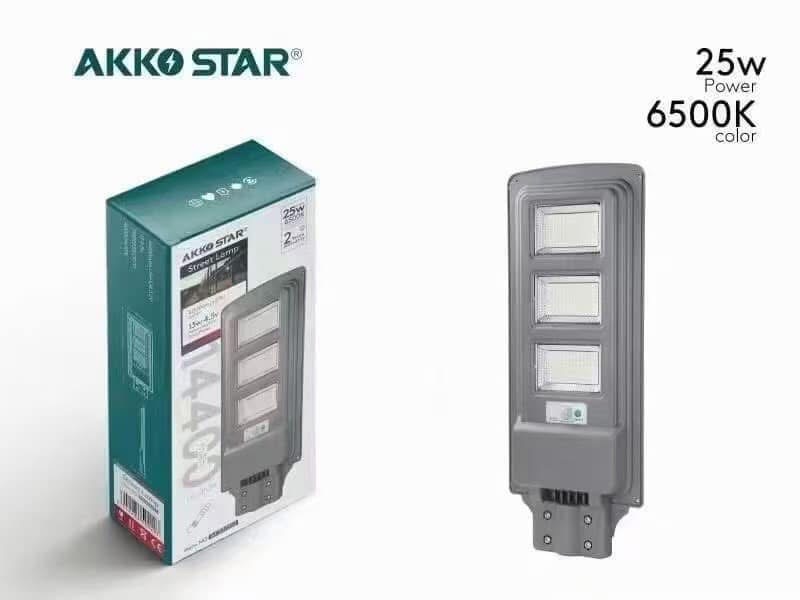 Фонарь Уличный AKKO STAR 25Вт 6500K на солнечной батарее (1х4) |*