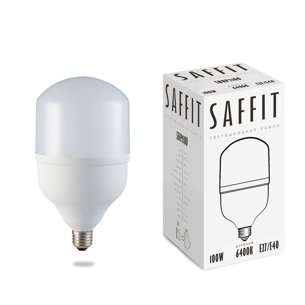 Лампа светодиодная SAFFIT SBHP1060 60W 6400K 230V E27-E40 1x20 |+