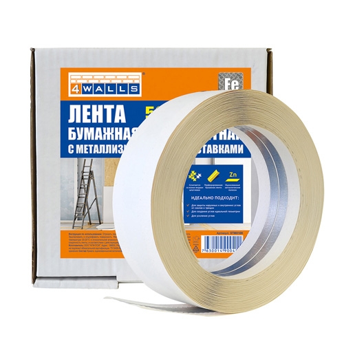 Лента углоформирующая армированная металлом 50мм Х 30м  "4WALLS"/1