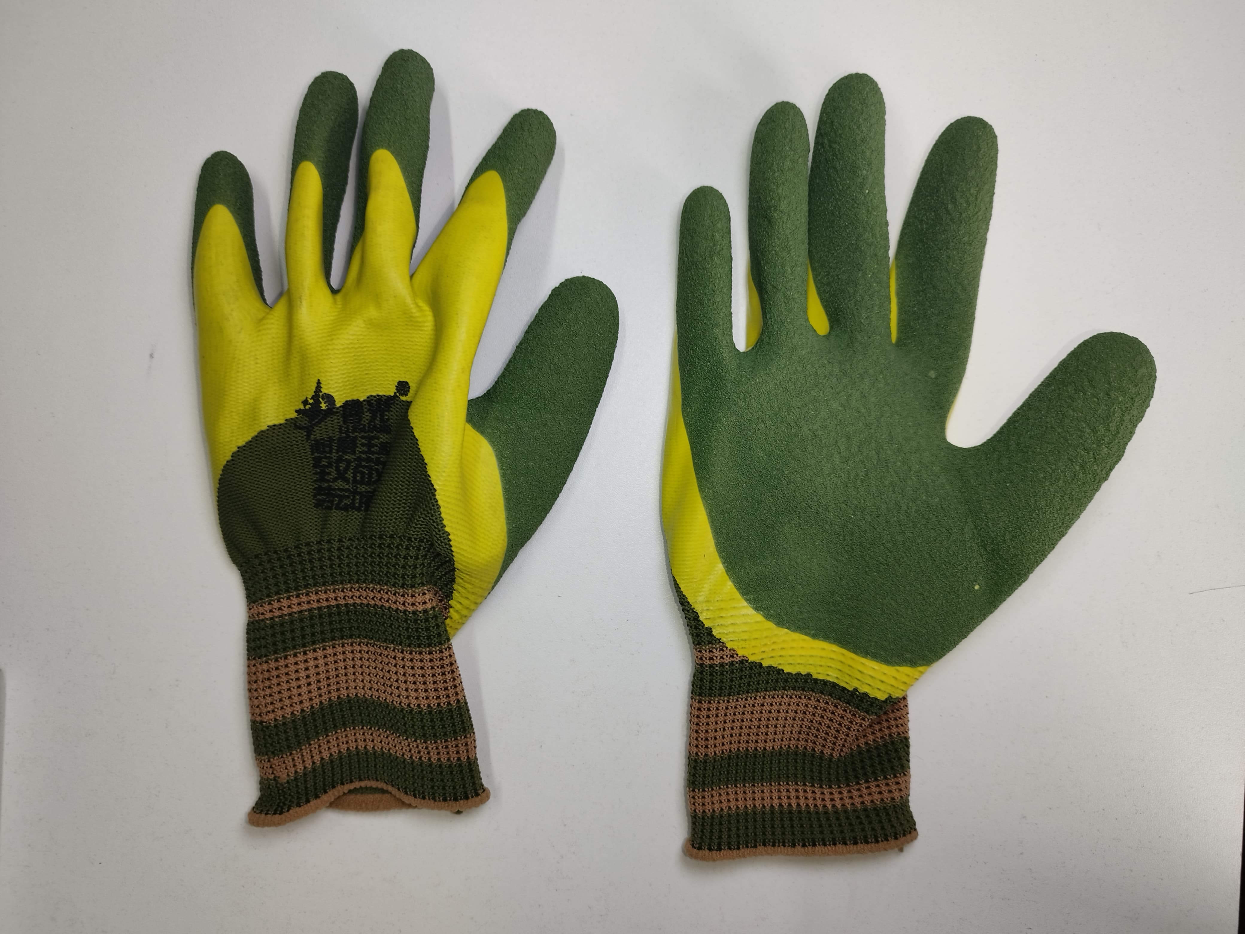 Перчатки Антискольз Зеленые Желто-зеленый облив 1х12 1x720  |*