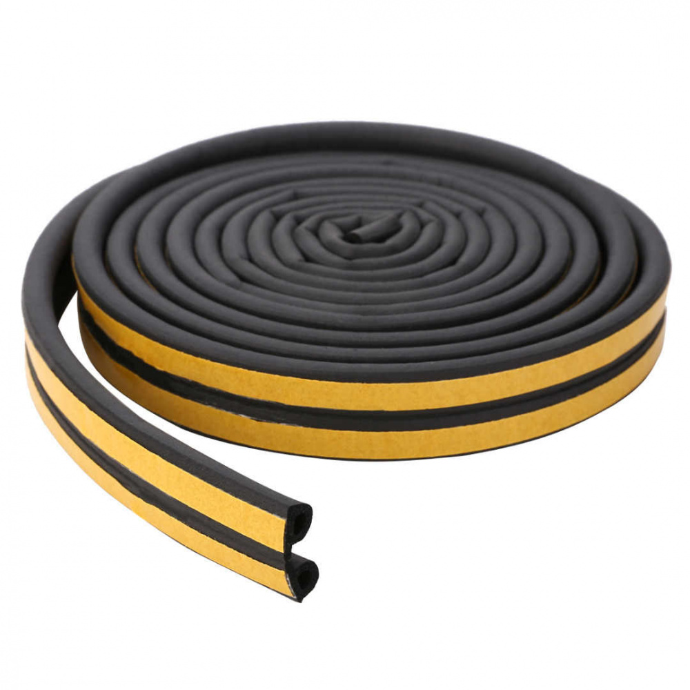 Уплотнитель для окон и дверей ЯВА D-профиль 9х6мм 38м Черный