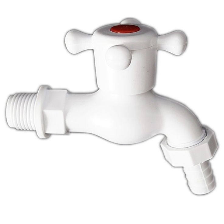 Кран пластиковый 1/2 Ф15 с Белой ручкой 1х20 1х240 |*