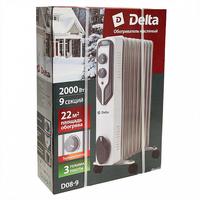 Обогреватель масляный D08-9 DELTA 2000Вт 9 секций  /1
