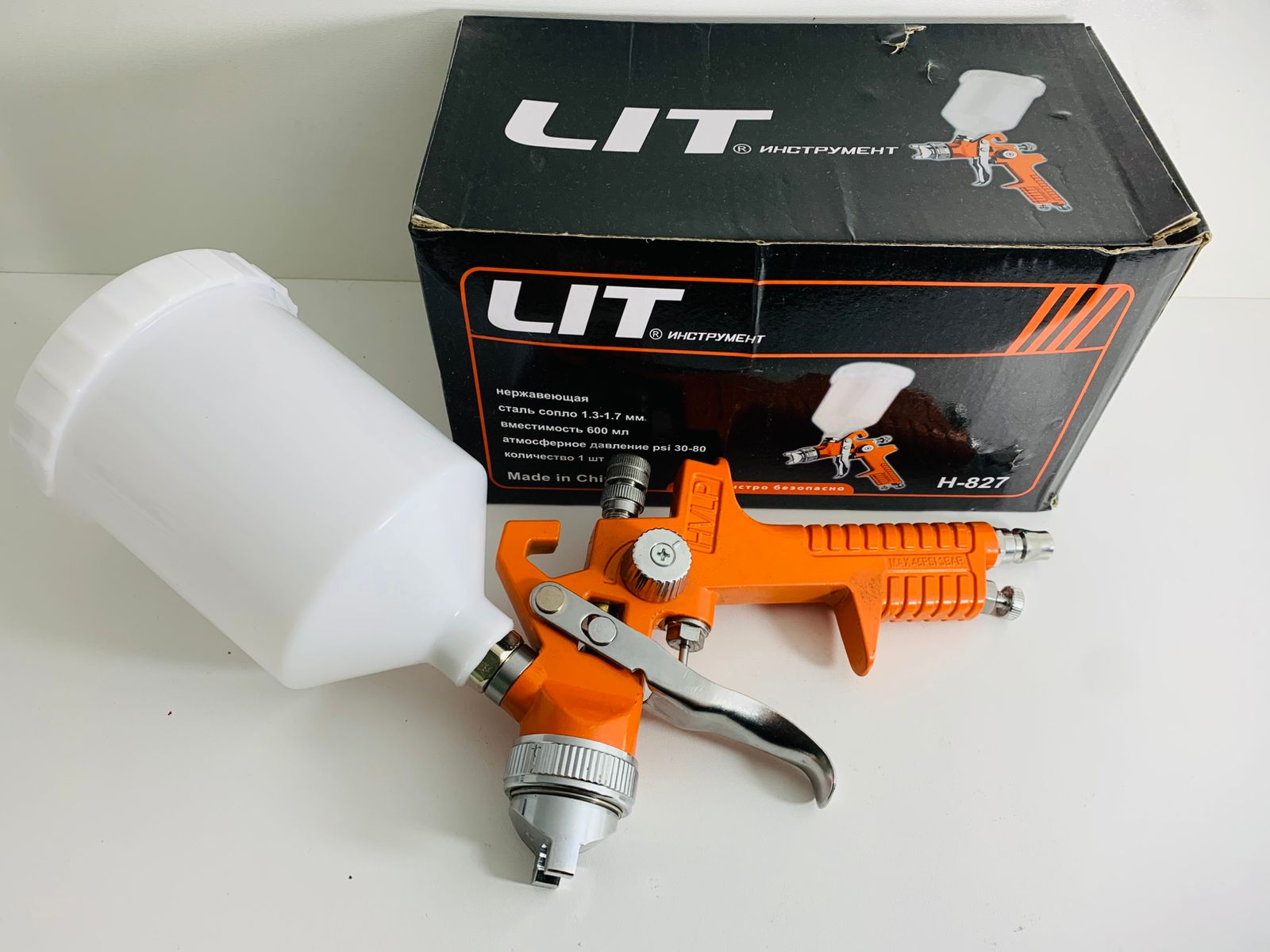 Краскопульт LIT H-827 Пласт.Бачок Верх 1х20  |* 