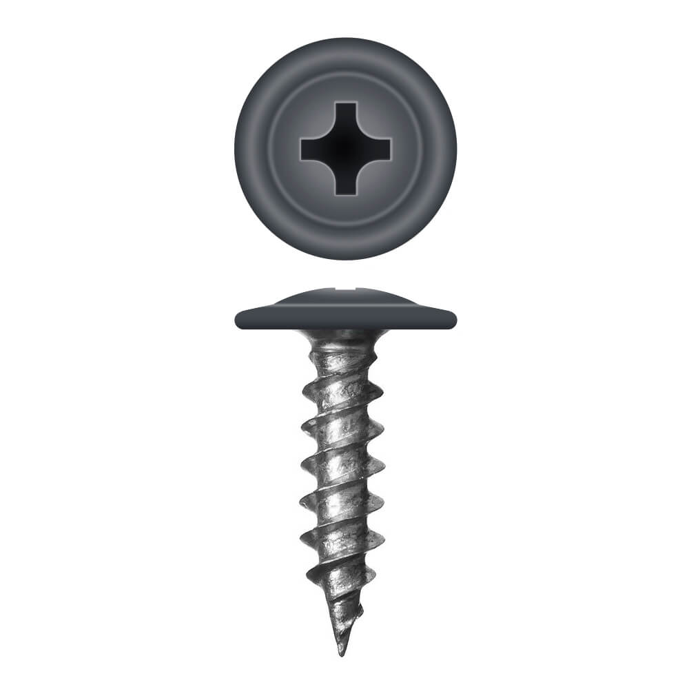 Саморез с пресс-шайбой RAL 7024 4,2х16 Острый (графитовый серый) 1х1000  /+