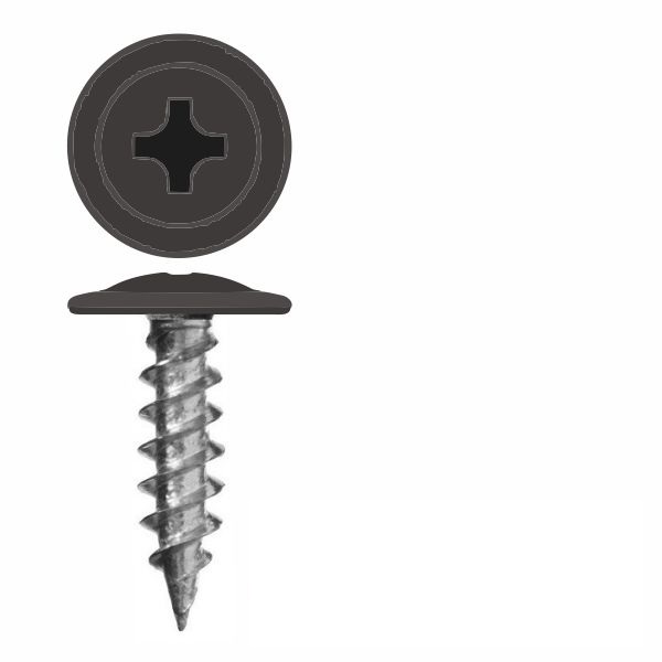Саморез с пресс-шайбой RAL 8019 4,2х16 Острый (серо-коричневый) 1х1000  /+