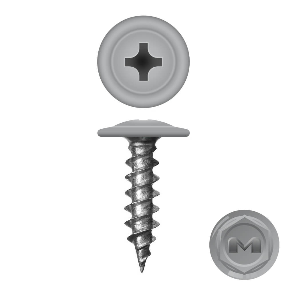Саморез с пресс-шайбой RAL 7004 4,2х19 Сверло (сигнальный-серый) 1х1000  /+