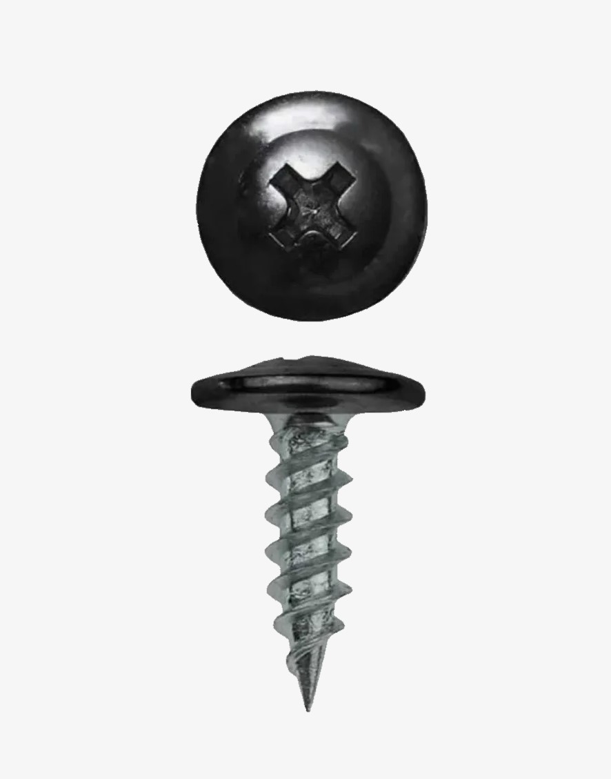 Саморез с пресс-шайбой RAL 9005 4,2х25 Острый (глубокий черный) 1х1000  /+