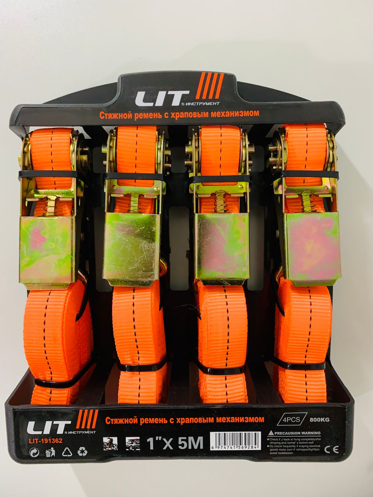 Стяжки для груза LIT 4шт 800кг 5м х 25мм  (1x14)  |*