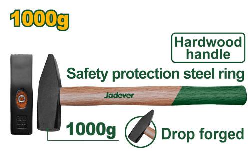 Молоток Jadever с Дерев. ручкой 1000гр (1x6)(1x12)  |*