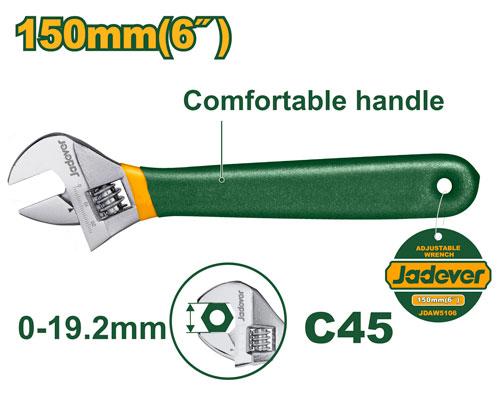 Ключ разводной Jadever Прорезин.№6 150mm (1x120)  |*