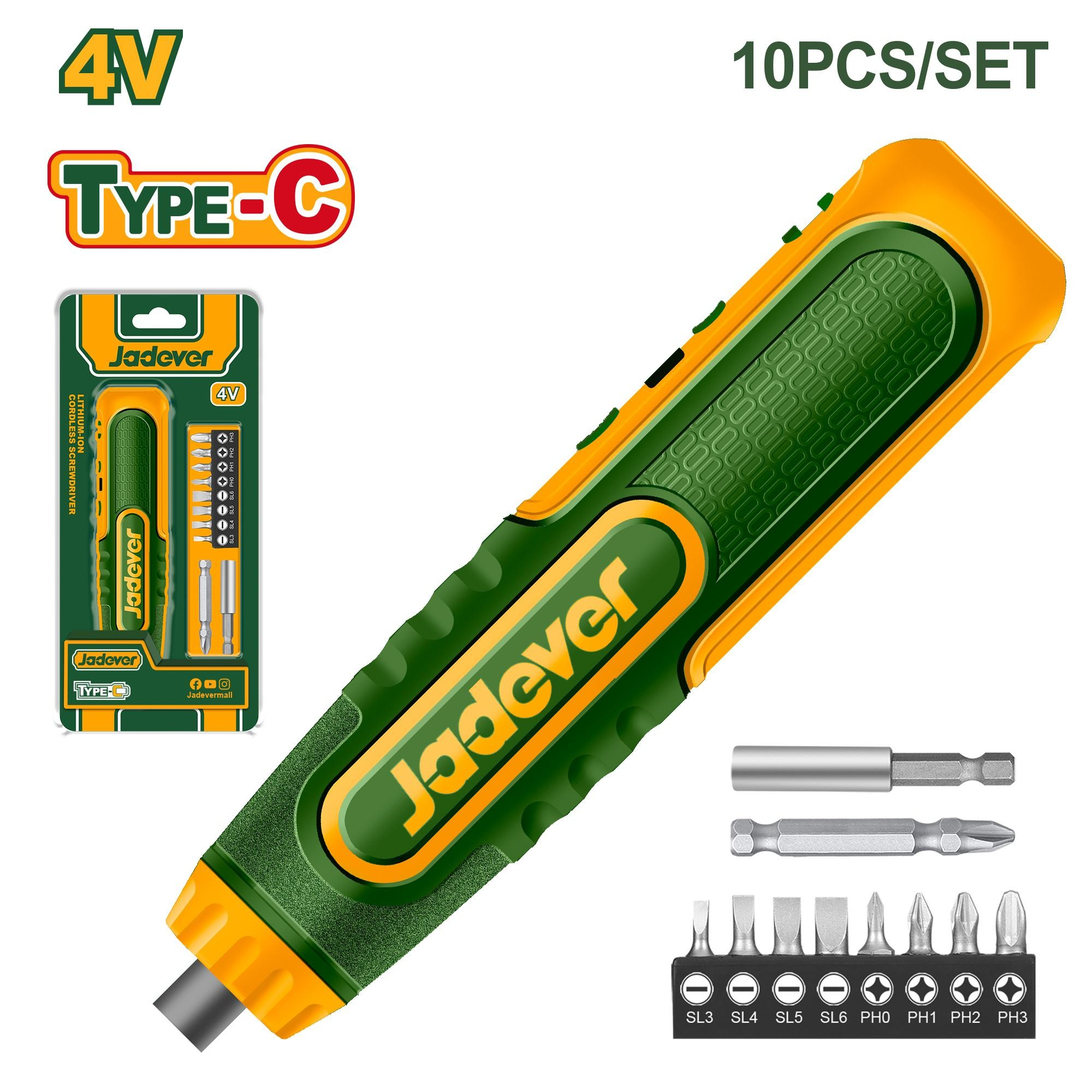 Отвертка Аккумуляторная Jadever (JDCV4435) 4V 5N.m (1x20)   |*