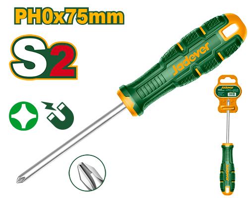 Отвертка Jadever PH0x75mm (1х12)(1x240)  |*