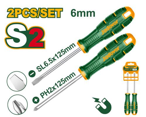 Отвертки Jadever 2шт PH2/SL6,5x125mm (1x30)  |*