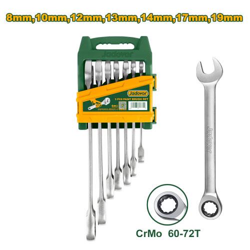 Набор комбинированных ключей Jadever с трещеткой 7pcs  (1x12)  |*