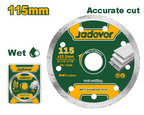 Круг Алмазный Jadever Сплошной 115мм Мокрый рез  (1x100)   |*