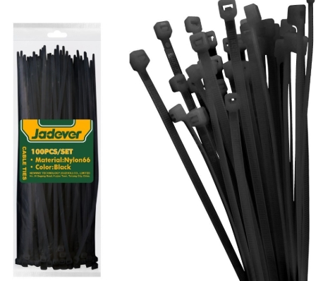 Стяжки кабельные Jadever Черные 250mm х 4,8mm 100pcs (1х140)  |*