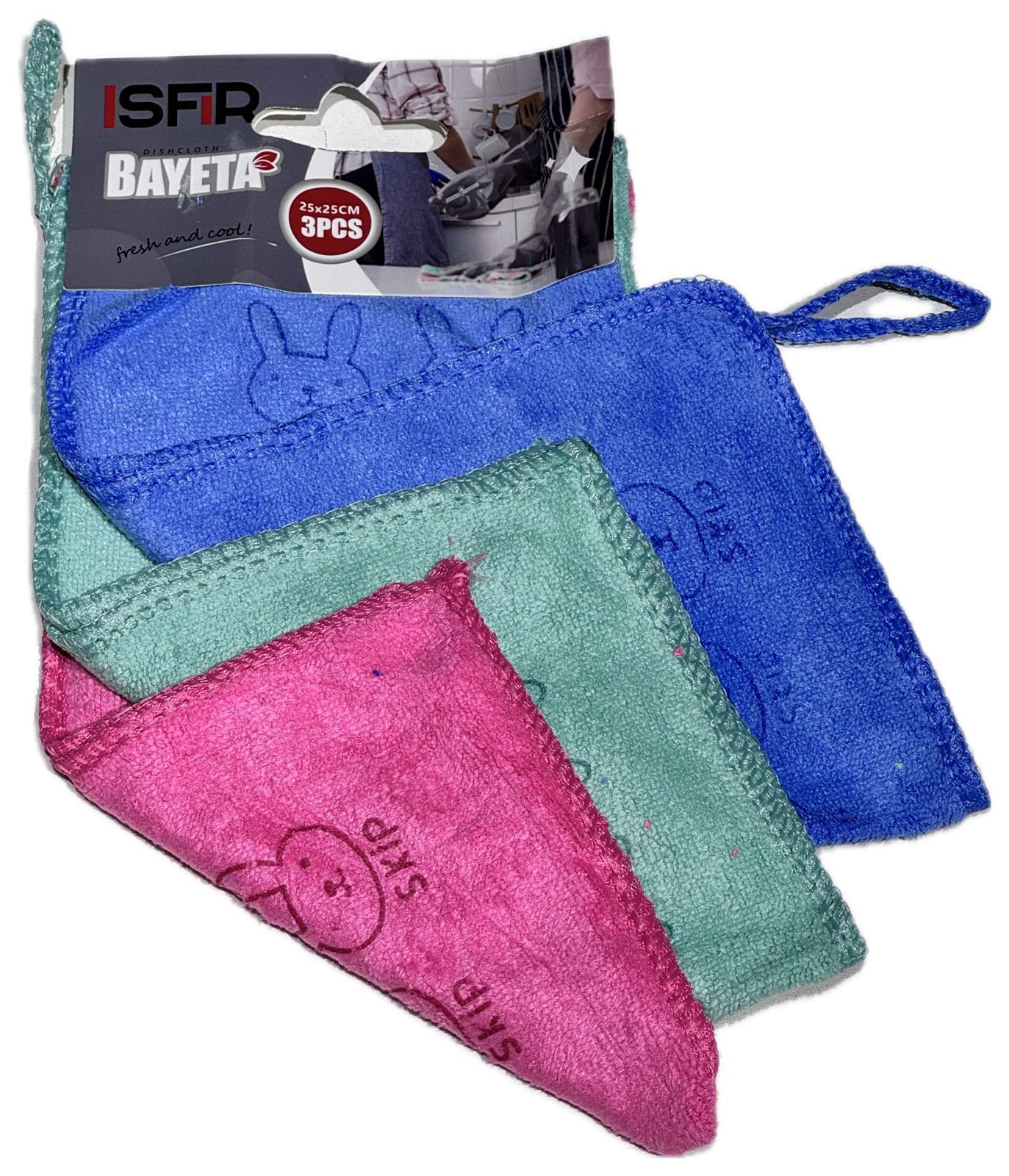 Тряпка SKIP (Набор из 3шт) 25х25см 1х12 (1х720) 