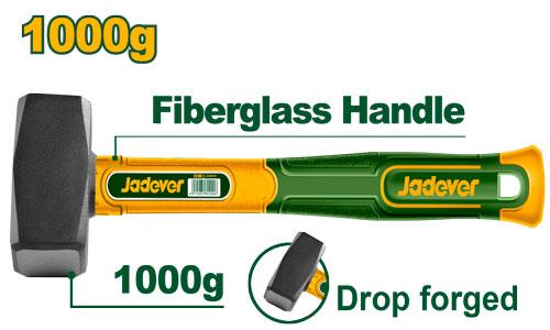 Кувалда Jadever с фибр. ручкой 1000гр (1x12)  |*