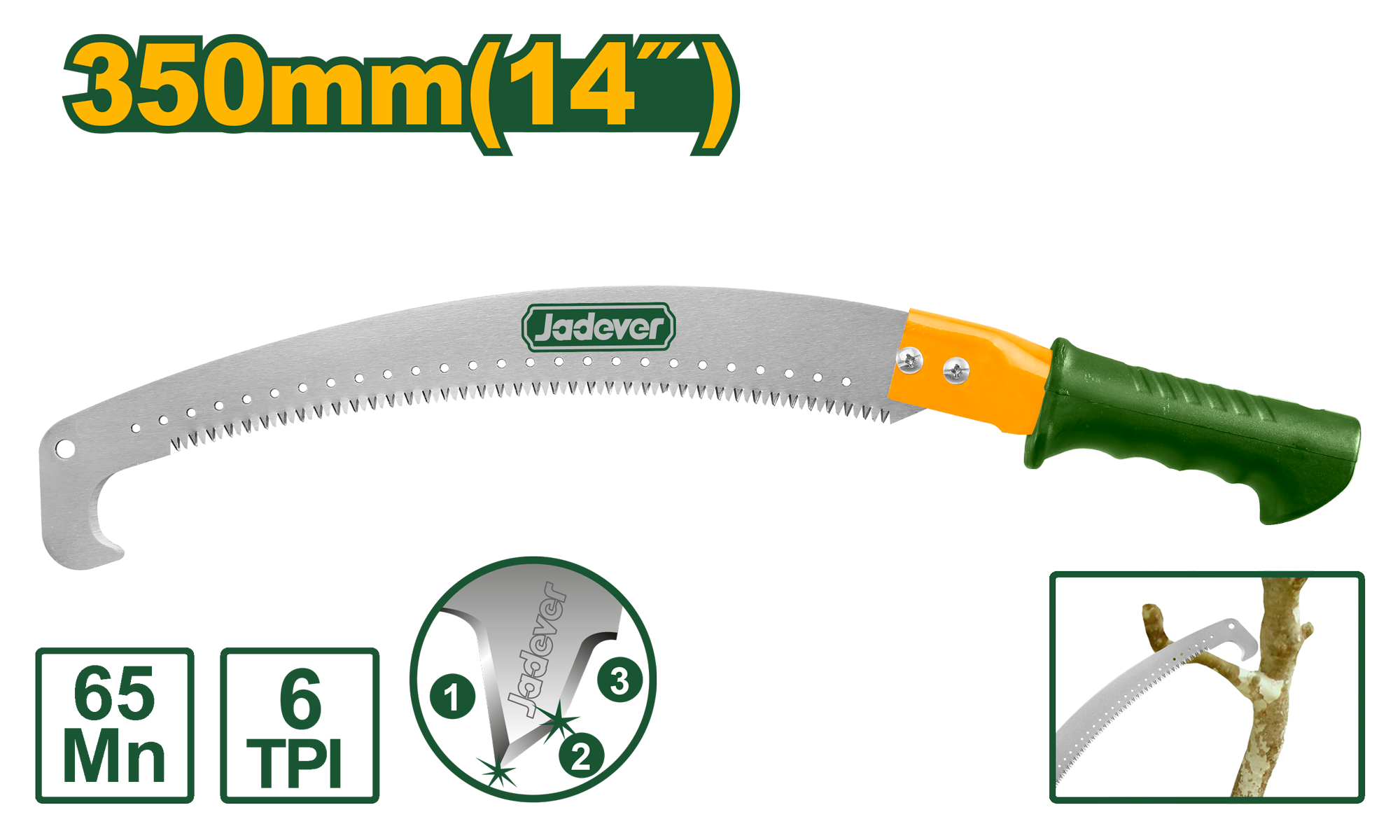 Ножовка садовая Jadever с крюком 350mm