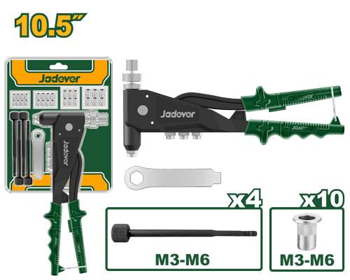 Заклепочник Jadever для резьбовых заклепок №10,5 260mm (М3/М4/М5/М6)