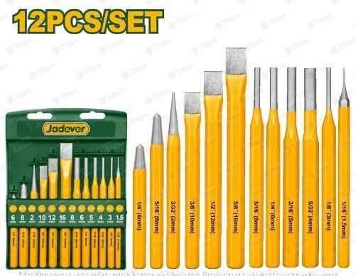 Набор выколоток и зубил Jadever 12pcs