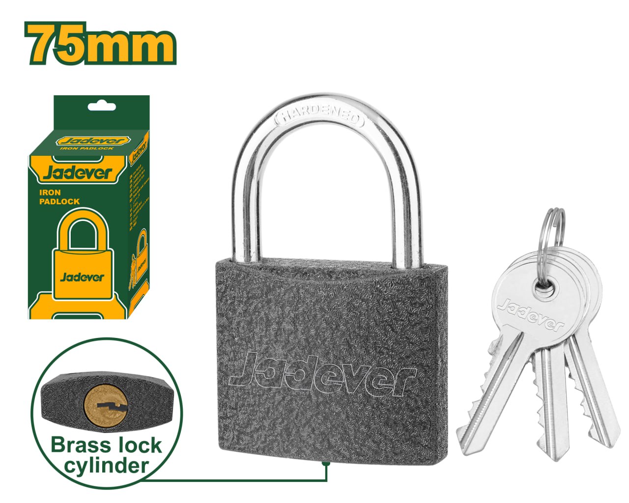 Замок навесной Jadever Железный 75mm (1x36)  |*