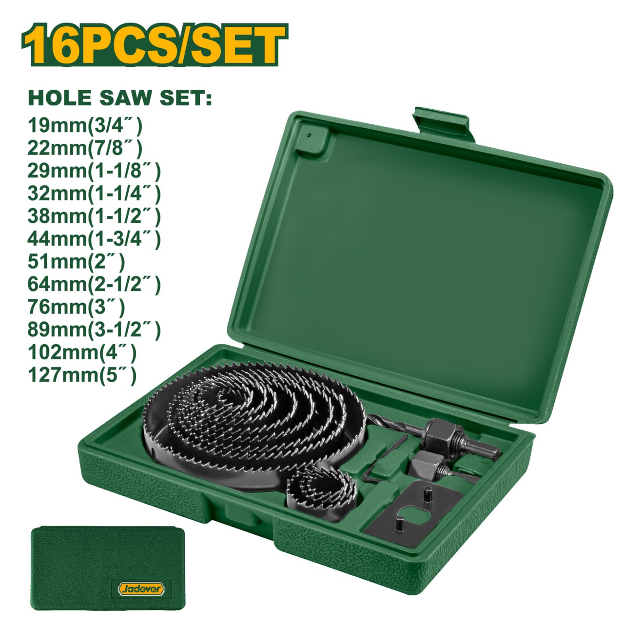 Набор коронок по дереву Jadever 16pcs (1х20)  |*