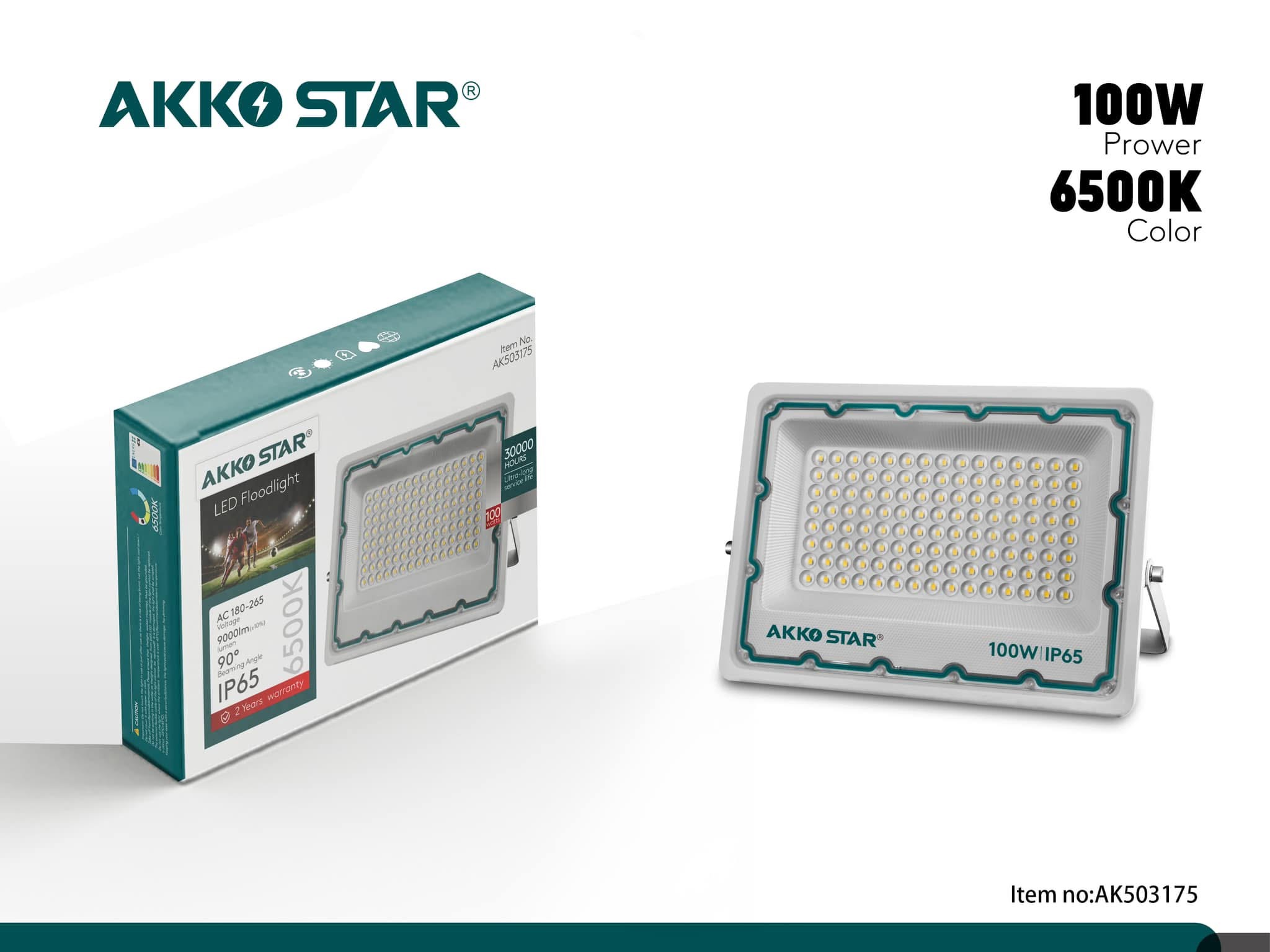 Прожектор AKKO STAR Белый 100W 6500K  |*