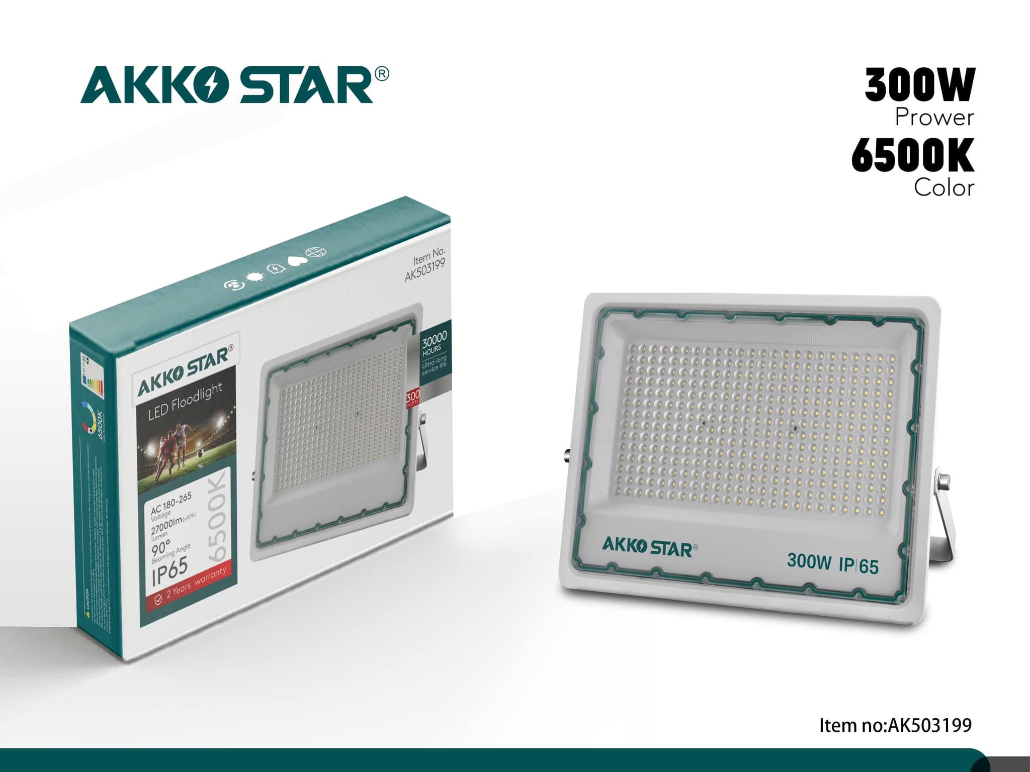 Прожектор AKKO STAR Белый 300W 6500K  |*