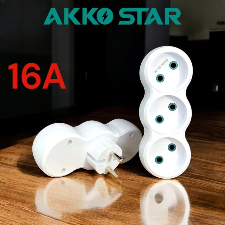 Тройник AKKO STAR Прямой Без заземления 16А (1х100)