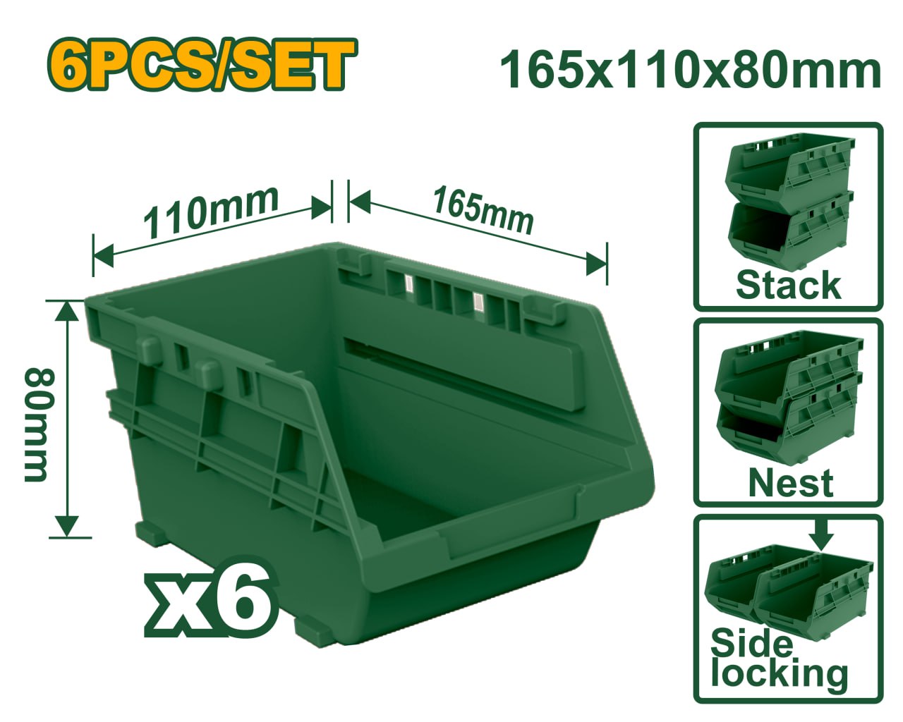 Набор Лотков для хранения Jadever 6pcs (1х16)   |*