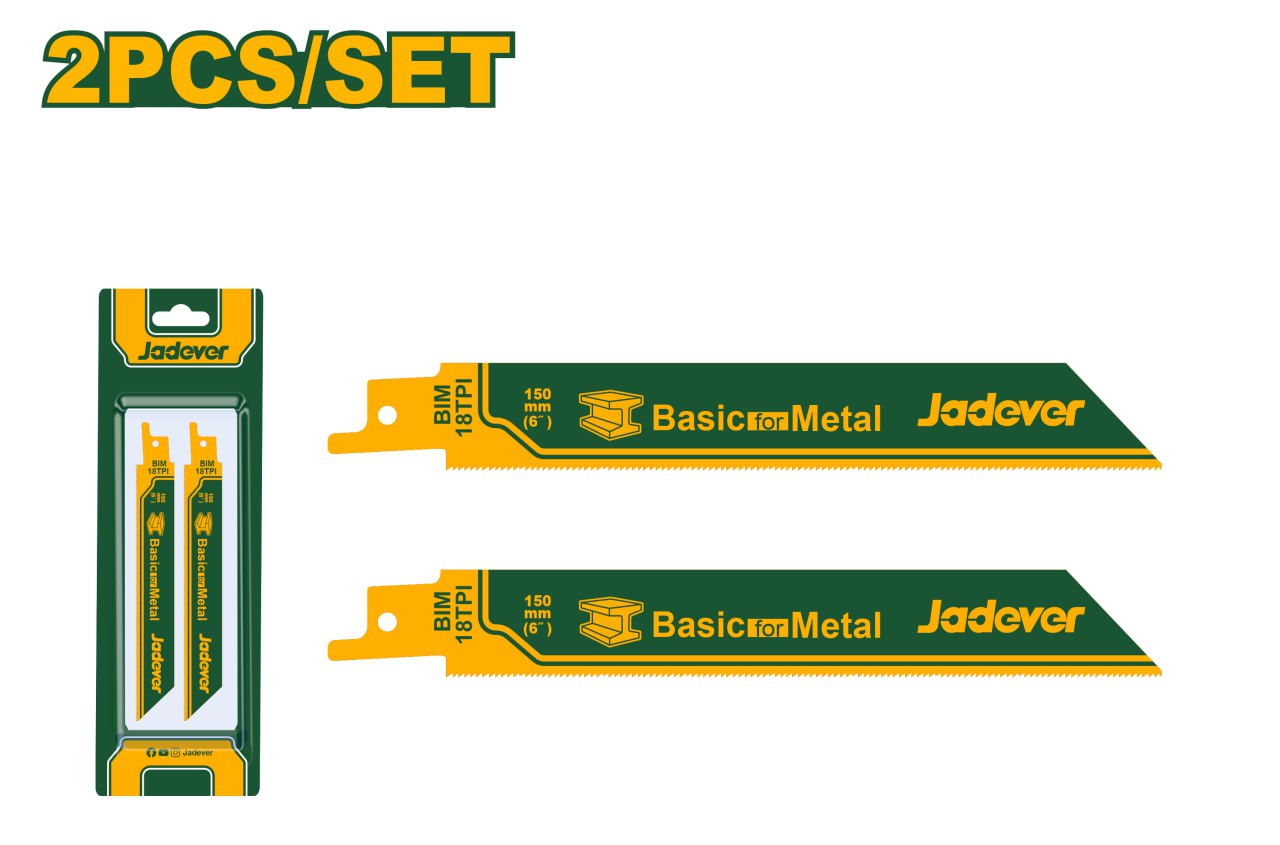 Пилки для сабельной Пилы Jadever по металлу 2pcs 150mm(6") (1x100)  |*