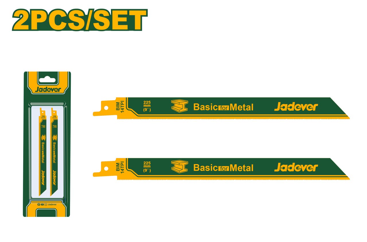 Пилки для сабельной Пилы Jadever по металлу 2pcs 225mm(9") (1x100)  |*