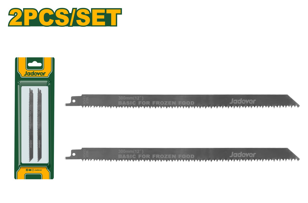 Пилки для сабельной Пилы Jadever 2pcs 300mm (1x100) 8TPI  |*