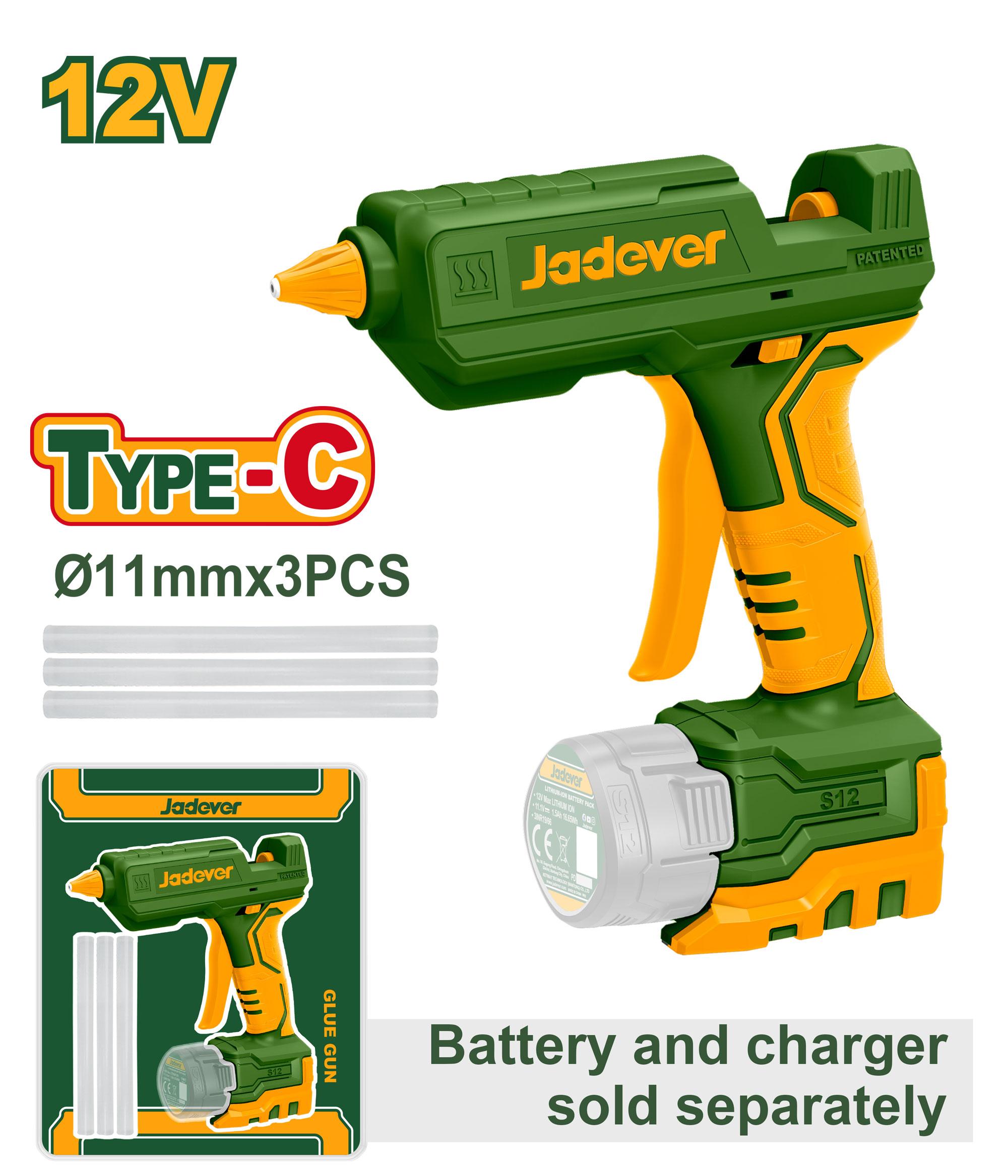 Термопистолет Аккумуляторный Jadever 12V 11мм (Без АКБ/Тушка)) (1x24)   |*